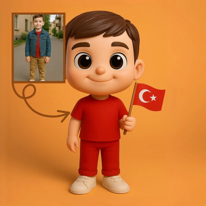 23 Nisan Çocuk Bayramı Figürü - Çocuklar İçin Kişiye Özel 3D Figür