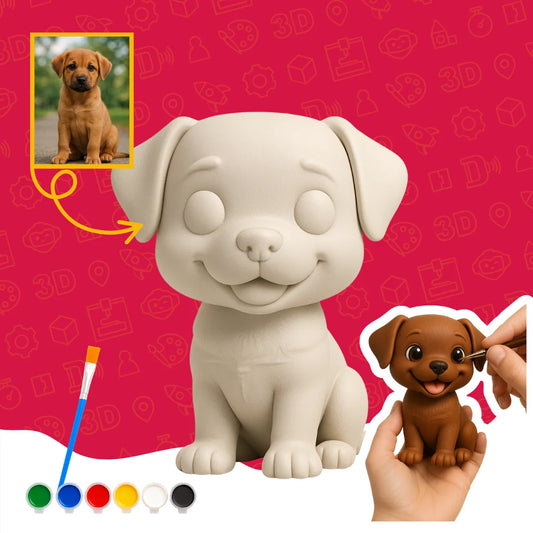 Boyanabilir Köpek Figürü - Kişiye Özel 3D Figür