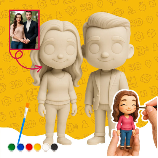 Boyanabilir Sevgili Figürü - Kişiye Özel 3D Figür
