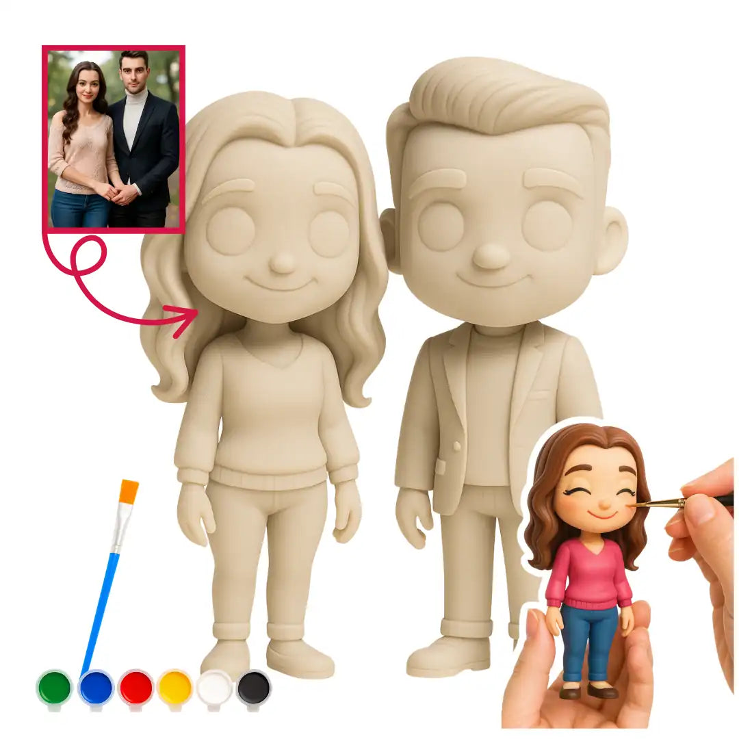 Boyanabilir Sevgili Figürü - Kişiye Özel 3D Figür