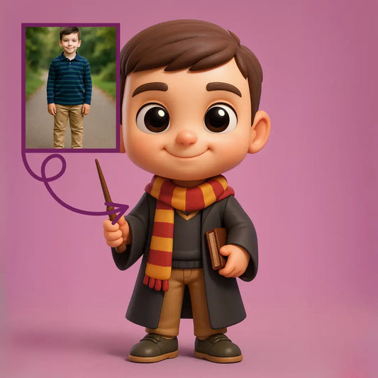 Büyücülük Okulu Çocuk Figürü - Çocuklar İçin Kişiye Özel 3D Figür