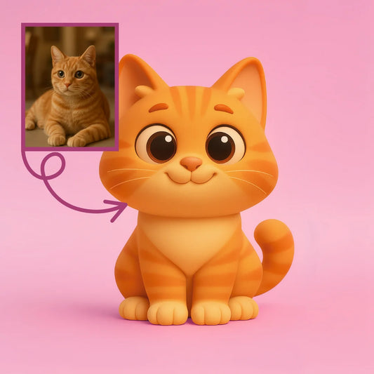 Sarman Kedi Figürü - Kişiye Özel 3D Figür