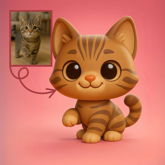 Tekir Kedi Figürü - Kişiye Özel Evcil Hayvan 3D Figür