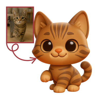 Tekir Kedi Figürü - Kişiye Özel Evcil Hayvan 3D Figür
